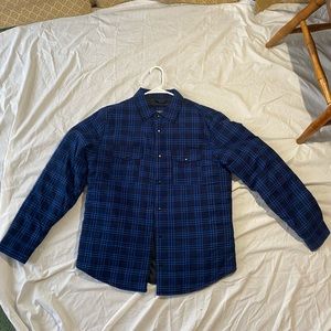 Slate and Stone Blue and Black Quilted Plaid